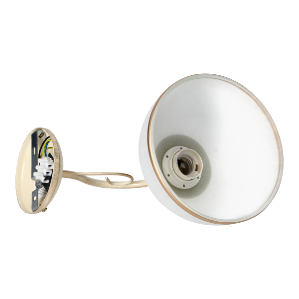 LARISA 1P, wall lamp, E27 max. 60W, metal, ecrie, glass lampshade LARISA 1P, wall lamp, E27 max. 60W, metal, ecrie, glass lampshade