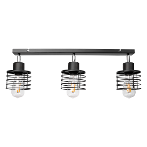 ISLA wall and ceiling lamp, max. power 3x60W, E27, black, strip