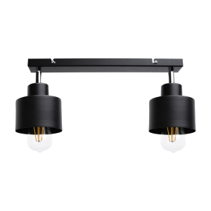 LISA wall and ceiling lamp, max. power 2x60W, E27, black, strip