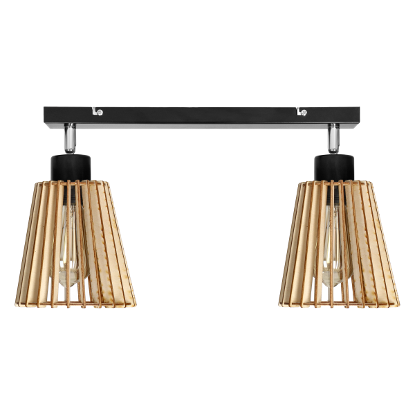 DELOS wall and ceiling lamp E27, max. power 2x60W, black, wood DELOS wall and ceiling lamp E27, max. power 2x60W, black, wood