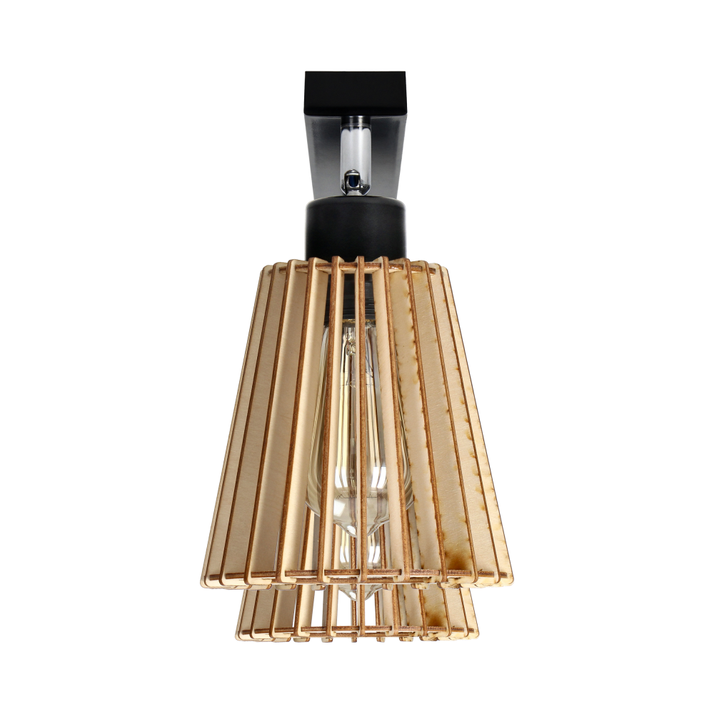 DELOS wall and ceiling lamp E27, max. power 2x60W, black, wood