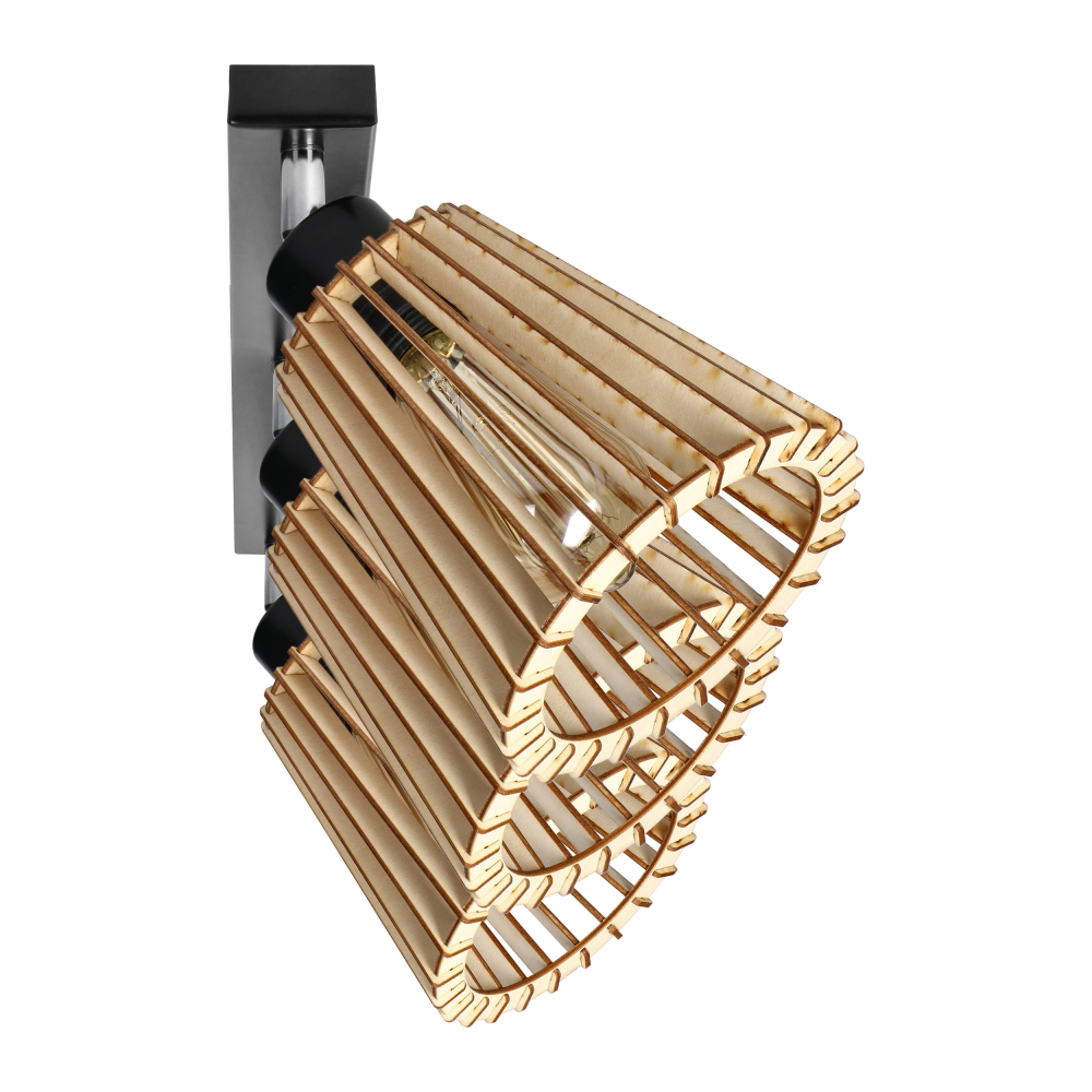 DELOS wall and ceiling lamp E27, max. power 3x60W, black, wood