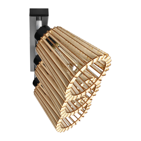 DELOS wall and ceiling lamp E27, max. power 3x60W, black, wood DELOS wall and ceiling lamp E27, max. power 3x60W, black, wood