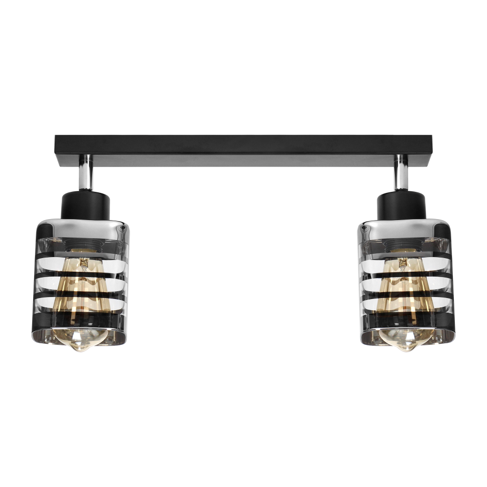 SIENA E27, wall and ceiling lamp, max. 2x60W, black, strip