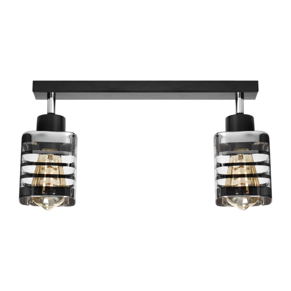 SIENA E27, wall and ceiling lamp, max. 2x60W, black, strip SIENA E27, wall and ceiling lamp, max. 2x60W, black, strip