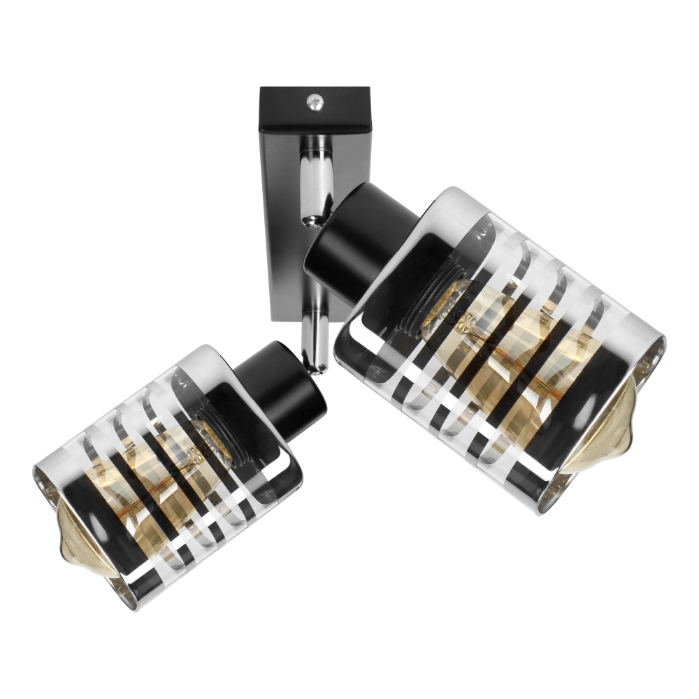 SIENA E27, wall and ceiling lamp, max. 2x60W, black, strip