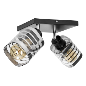 SIENA E27, wall and ceiling lamp, max. 2x60W, black, square