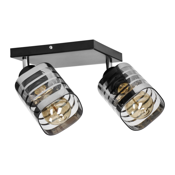 SIENA E27, wall and ceiling lamp, max. 2x60W, black, square SIENA E27, wall and ceiling lamp, max. 2x60W, black, square