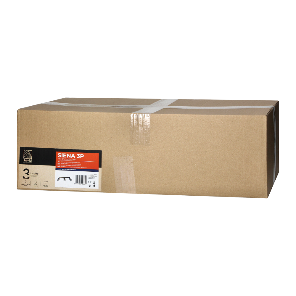 SIENA E27, wall and ceiling lamp, max. 2x60W, black, strip