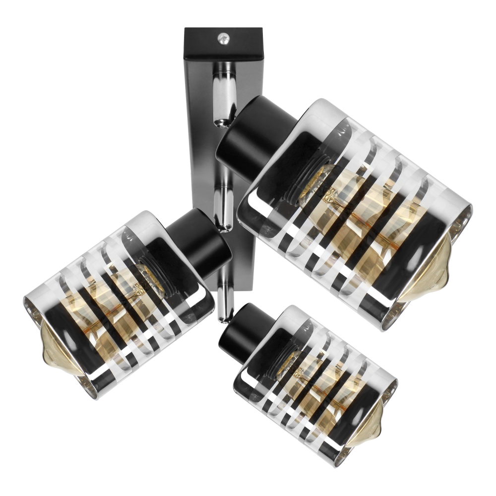 SIENA E27, wall and ceiling lamp, max. 2x60W, black, strip