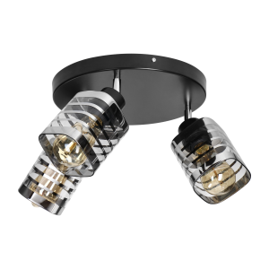 SIENA E27, wall and ceiling lamp, max 3x60W, black, round base, movable lamp heads, one level