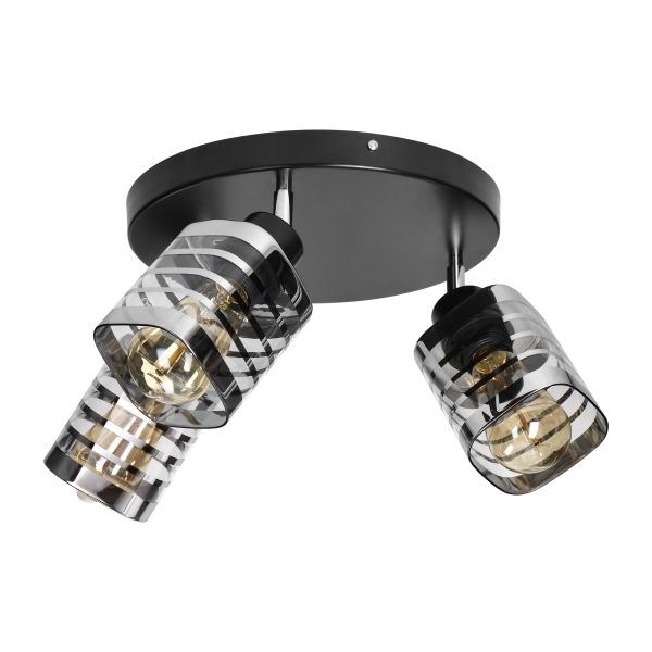 SIENA E27, wall and ceiling lamp, max 3x60W, black, round base, movable lamp heads, one level SIENA E27, wall and ceiling lamp, max 3x60W, black, round base, movable lamp heads, one level