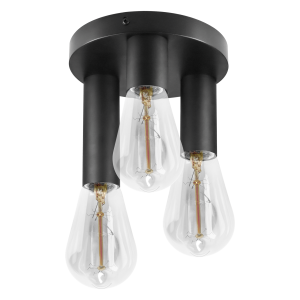 RIO SP 3, wall and ceiling light, E27 max. 3x60W, IP20, black, round