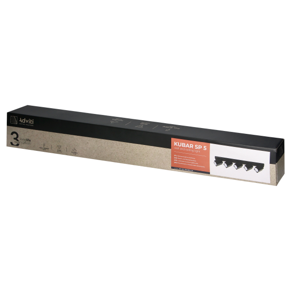 KUBAR SP 5, wall and ceiling luminaire, 5xGU10, IP20, black KUBAR SP 5, wall and ceiling luminaire, 5xGU10, IP20, black