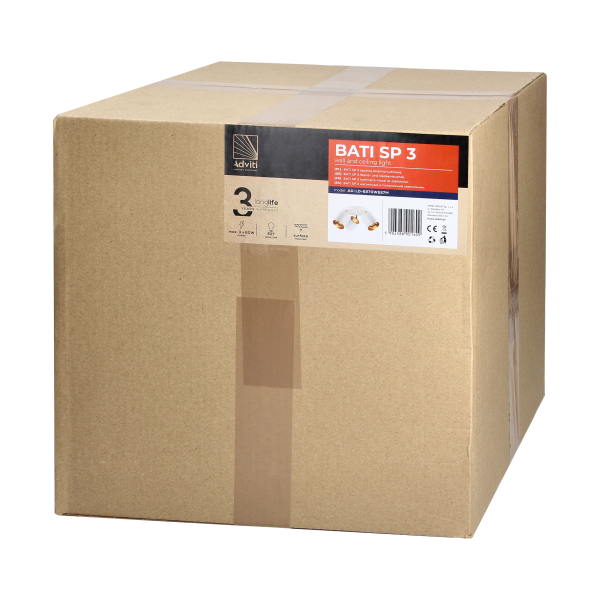 BATI wall and ceiling luminaire, max. power  3x60W, E27, white BATI wall and ceiling luminaire, max. power  3x60W, E27, white