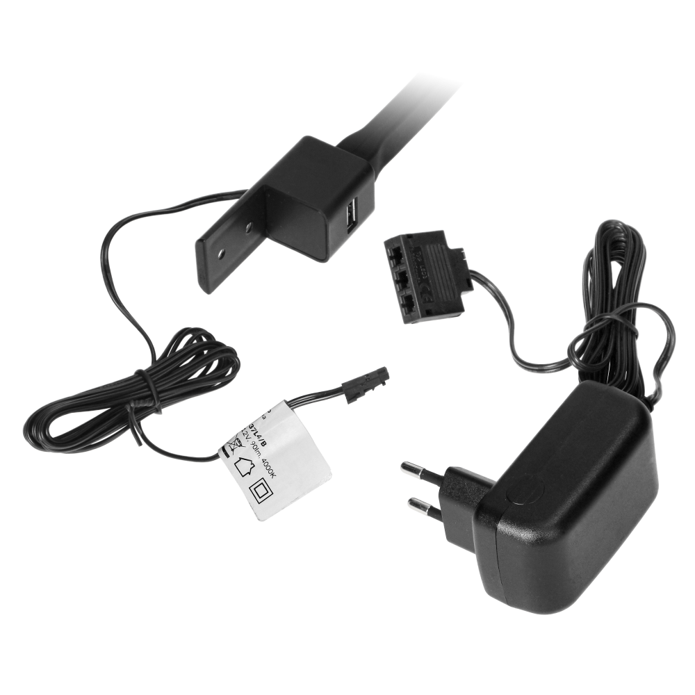 TEO LED bedside lamp, 1,8/7,5W, 90lm, 4000K, with USB, black