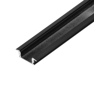 Aluminium profile for LED strips, 2000 x 24.5 x 6.85 mm, recessed, black, set of 50 pcs.