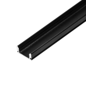 Aluminium profile for LED strips, 2000 x 17 x 7 mm, surface, black