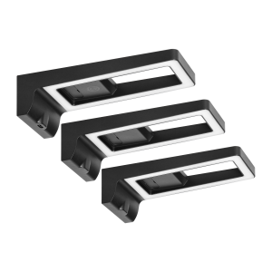 ARTUS zestaw 3 lamp podszafkowych LED, 3x3W, 3x225lm, 4000K, z włącznikiem dotykowym i USB, czarne
