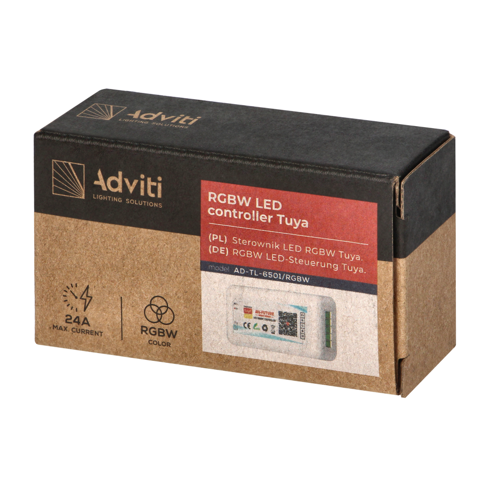 Bezdprzewodowy sterownik do taśm LED RGBW Tuya, 5-24V 24A