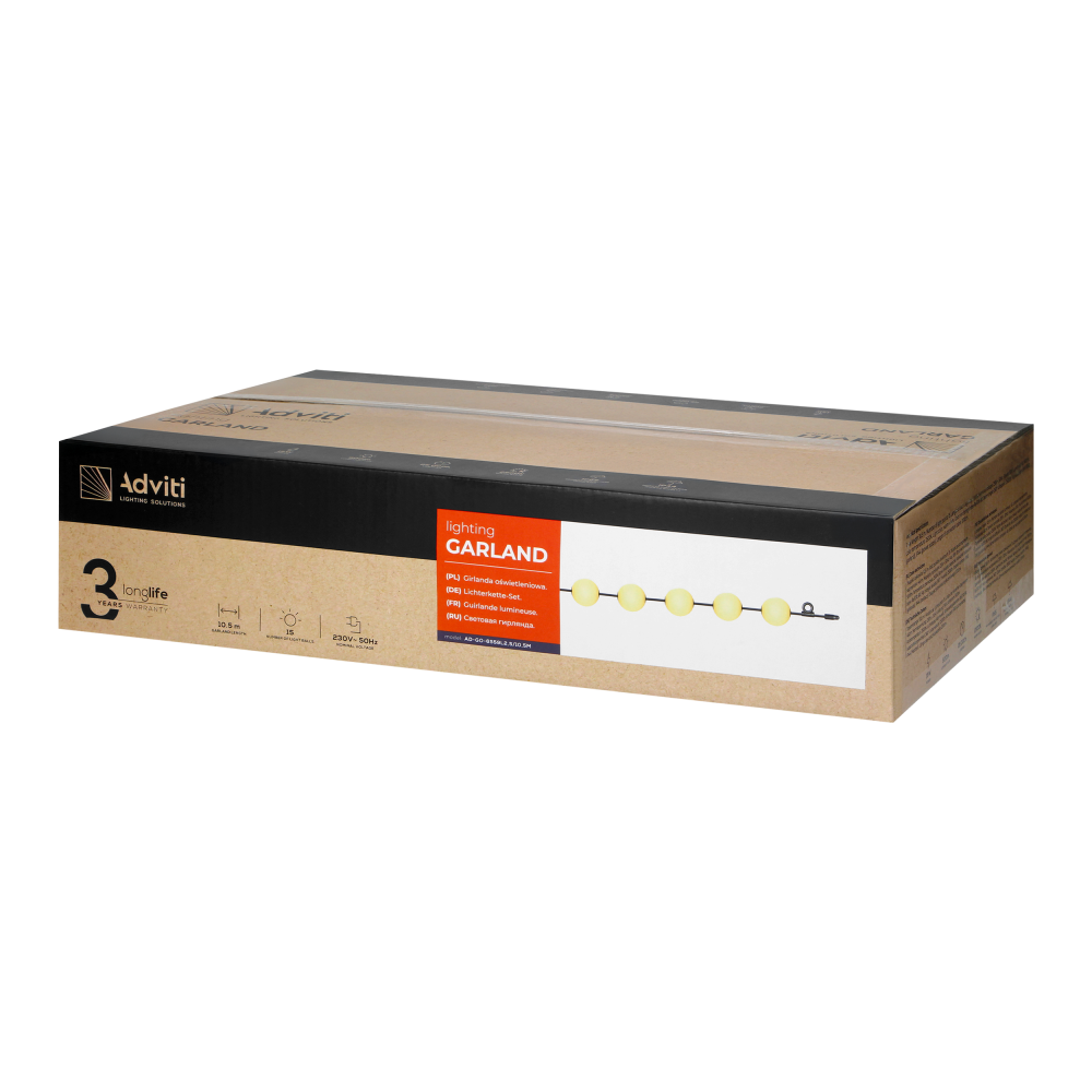 Girlanda oświetleniowa, 15 x 1W, 15 x 60lm, 2500K, 10,5m