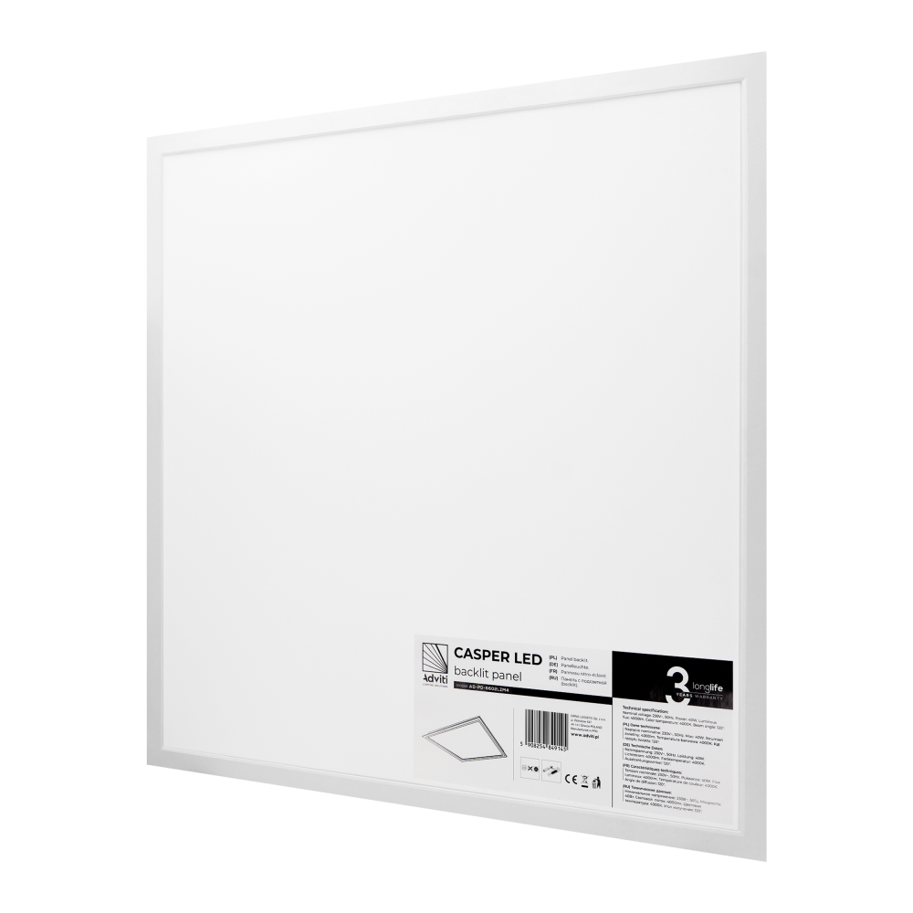 CASPER LED Panel backlit 40W, 4000lm, IP20, 4000K