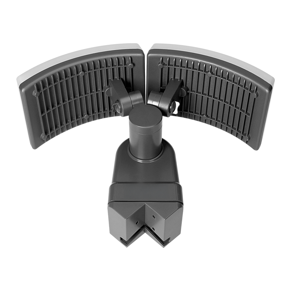 TOS DUO LED 2x20W podwójny naświetlacz ogrodowy z PIR, 2x1600lm, IP65, 4000K, PC, szary