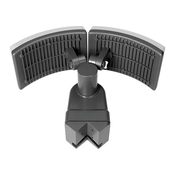 TOS DUO LED 2x20W double garden floodlight with PIR motion sensor, 2x1600lm, IP65, 4000K, PC, grey