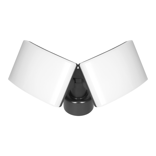 TOS DUO LED 2x20W podwójny naświetlacz ogrodowy z PIR, 2x1600lm, IP65, 4000K, PC, czarny