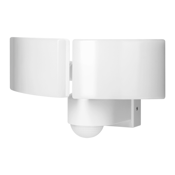 TOS DUO LED 2x20W podwójny naświetlacz ogrodowy z PIR, 2x1600lm, IP65, 4000K, PC, biały