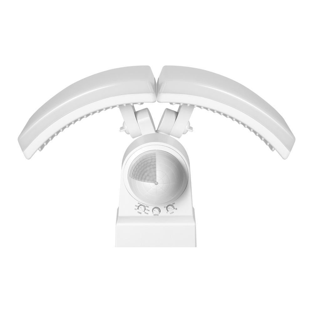 TOS DUO LED 2x20W double garden floodlight with PIR motion sensor, 2x1600lm, IP65, 4000K, PC, white