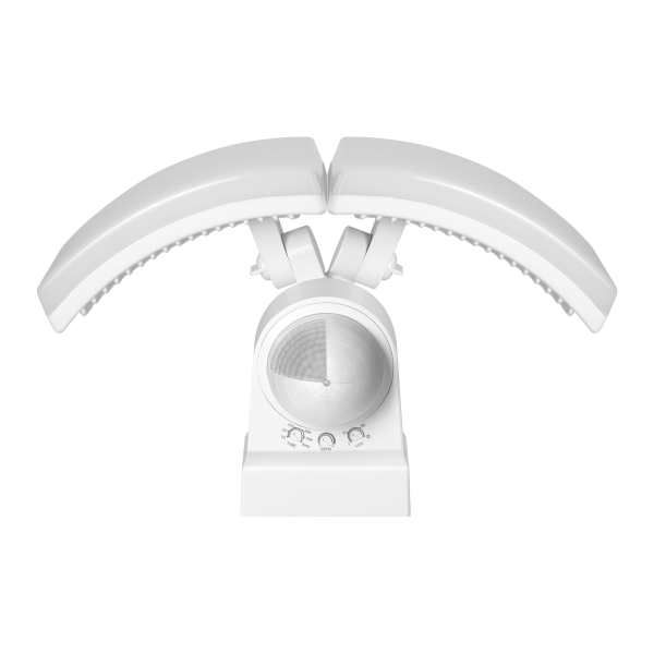 TOS DUO LED 2x20W double garden floodlight with PIR motion sensor, 2x1600lm, IP65, 4000K, PC, white