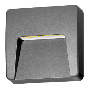 SLIGO LED 3W, Outdoor wall lamp, 240lm, IP65, 4000K, square, grey