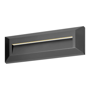 KIBO LED 1,5W, lampa elewacyjna, 150lm, IP65, 4000K, prostokątna, szara