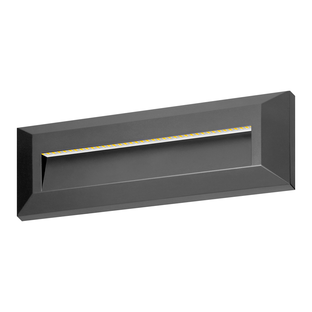 KIBO LED 1,5W, lampa elewacyjna, 150lm, IP65, 4000K, prostokątna, szara