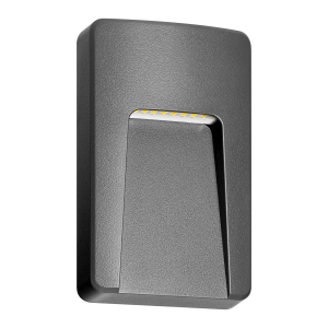SLIGO LED 3W, lampa elewacyjna, 240lm, IP65, 4000K, prostokątna, szara