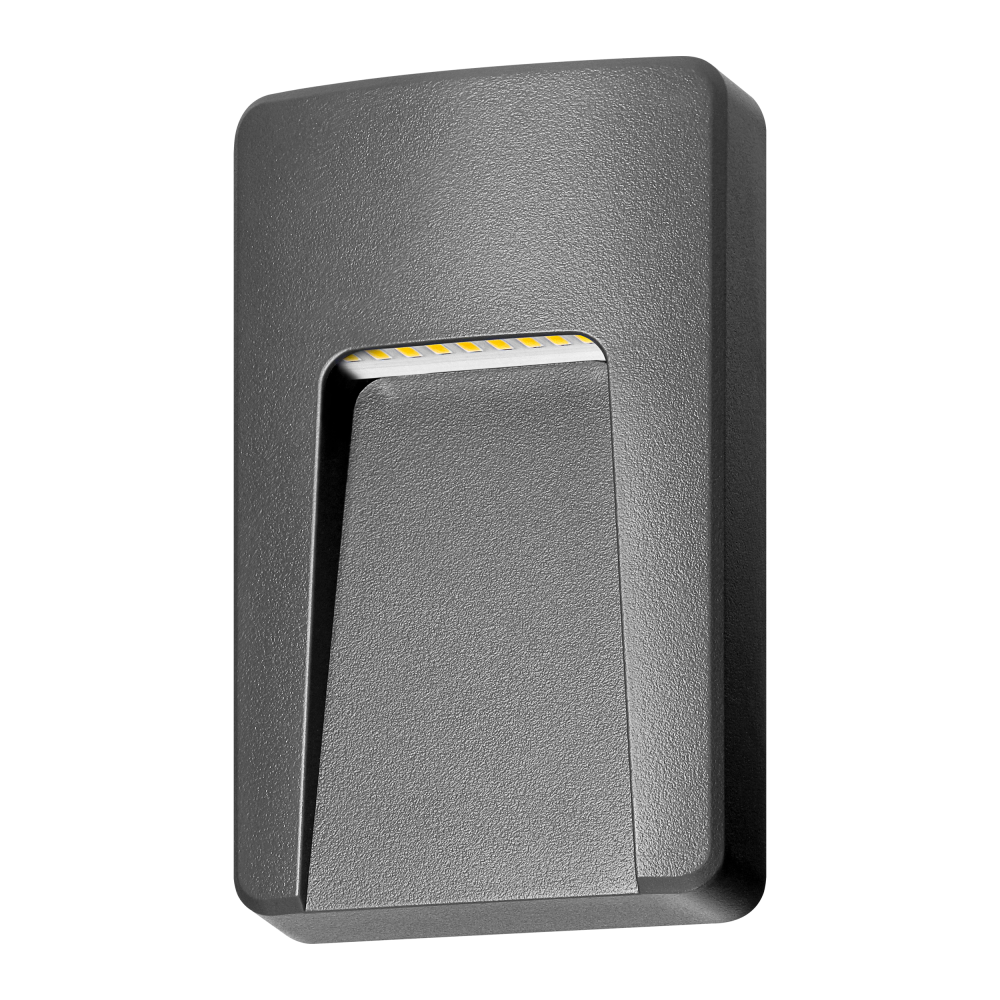 SLIGO LED 3W, lampa elewacyjna, 240lm, IP65, 4000K, prostokątna, szara