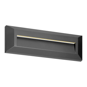 KIBO LED 1.5W, Outdoor wall lamp, 150lm, IP65, 4000K, rectangular, grey