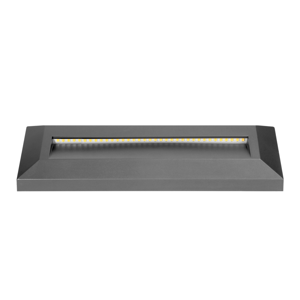 KIBO LED 1,5W, lampa elewacyjna, 150lm, IP65, 4000K, prostokątna, szara