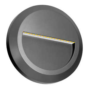 KIBO LED 1W, lampa elewacyjna, 100lm, IP65, 4000K, okrągła, szara