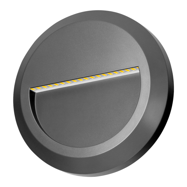 KIBO LED 1W, lampa elewacyjna, 100lm, IP65, 4000K, okrągła, szara