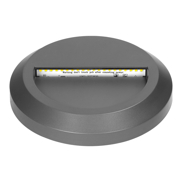 KIBO LED 1W, lampa elewacyjna, 100lm, IP65, 4000K, okrągła, szara