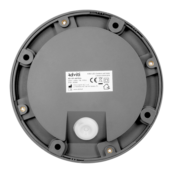 KIBO LED 1W, lampa elewacyjna, 100lm, IP65, 4000K, okrągła, szara