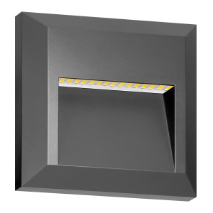 KIBO LED 1W, lampa elewacyjna, 80lm, IP65, 4000K, kwadratowa, szara