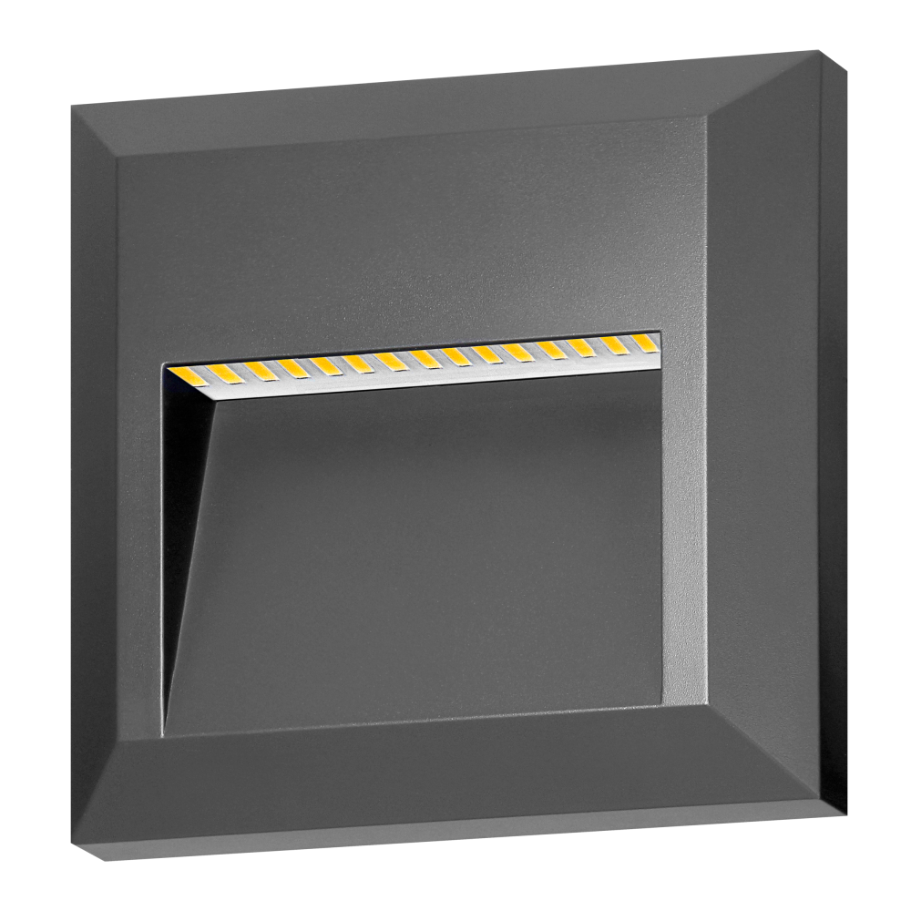 KIBO LED 1W, lampa elewacyjna, 80lm, IP65, 4000K, kwadratowa, szara