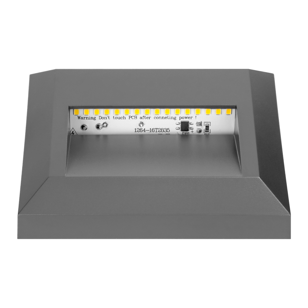 KIBO LED 1W, lampa elewacyjna, 80lm, IP65, 4000K, kwadratowa, szara