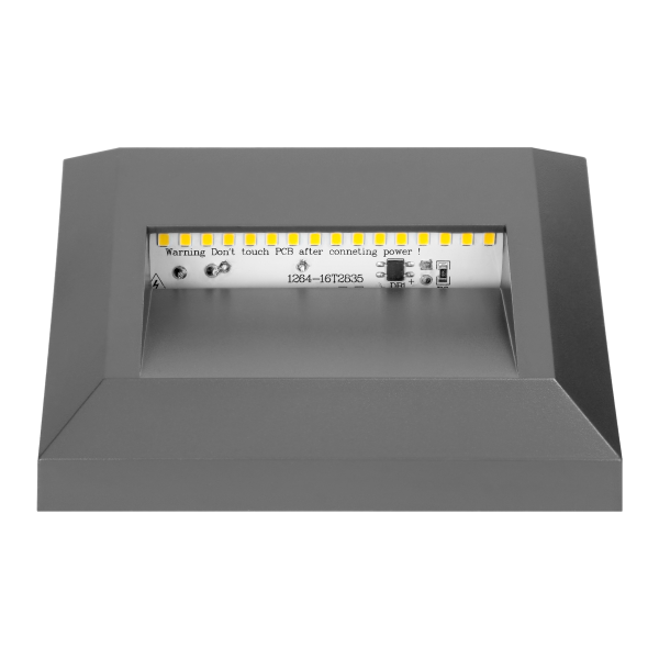 KIBO LED 1W, Outdoor wall lamp, 80lm, IP65, 4000K, square, grey