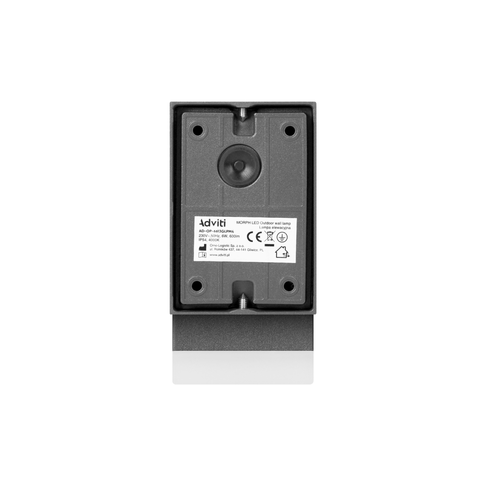 MORPH LED 6W, Outdoor wall lamp, 600lm, IP54, 4000K, grey