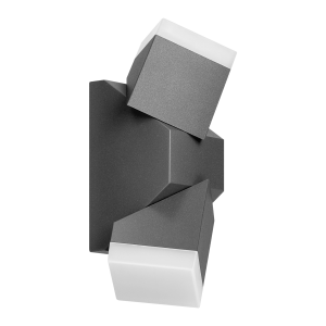 MORPH LED 12W, podwójna lampa elewacyjna, 1100lm, IP54, 4000K, szara