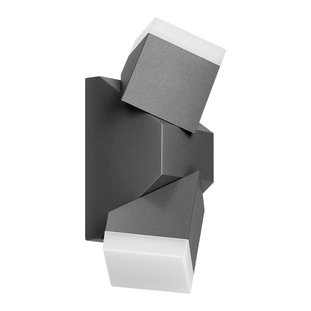 MORPH LED 12W, podwójna lampa elewacyjna, 1100lm, IP54, 4000K, szara